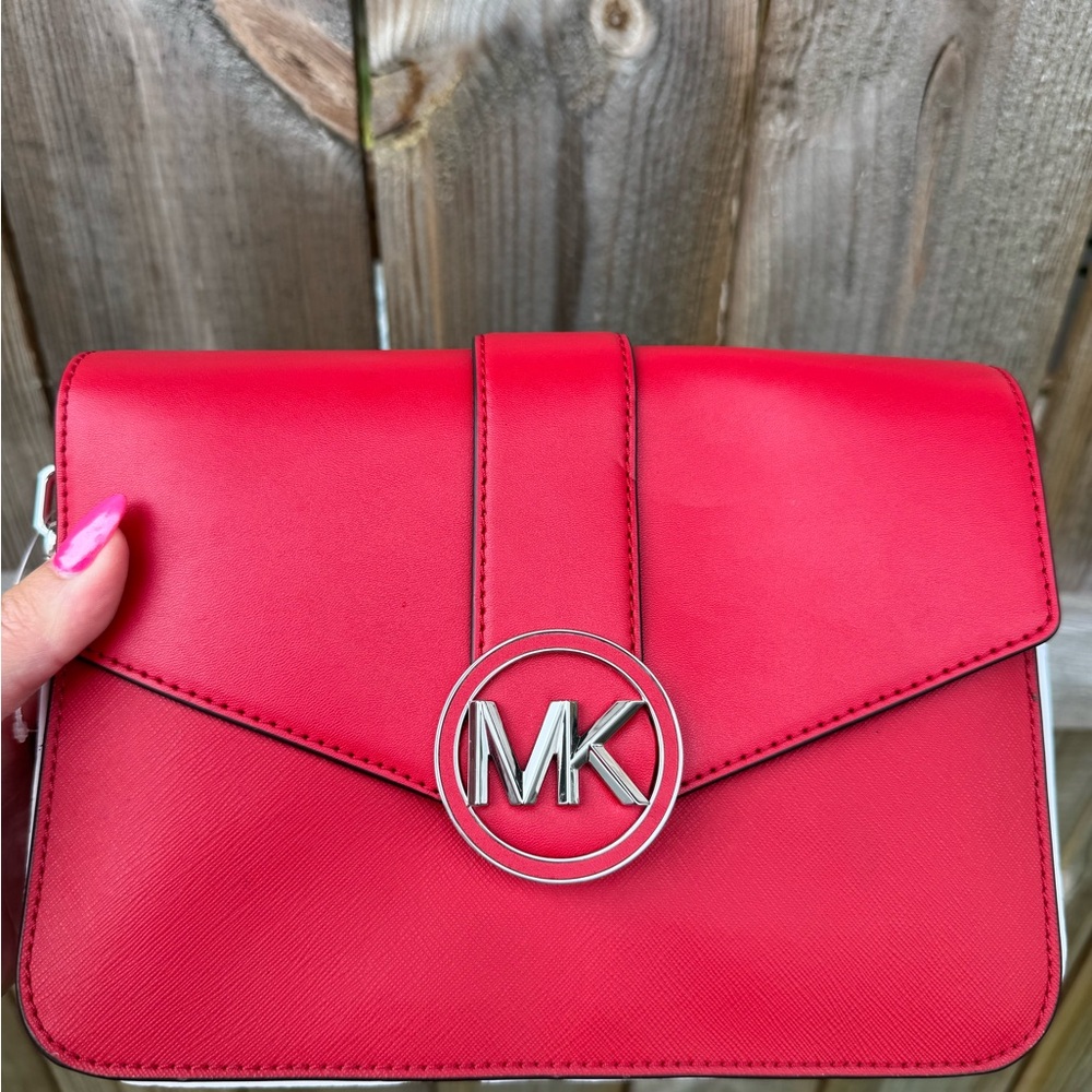Michael Kors Red Crossbody Bag with Chain Straps - Picture 2 of 5